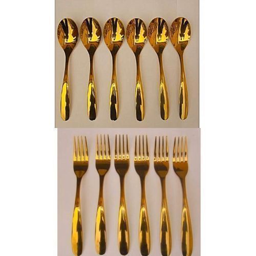 12pcs Gold Plated Spoons And Fork Set