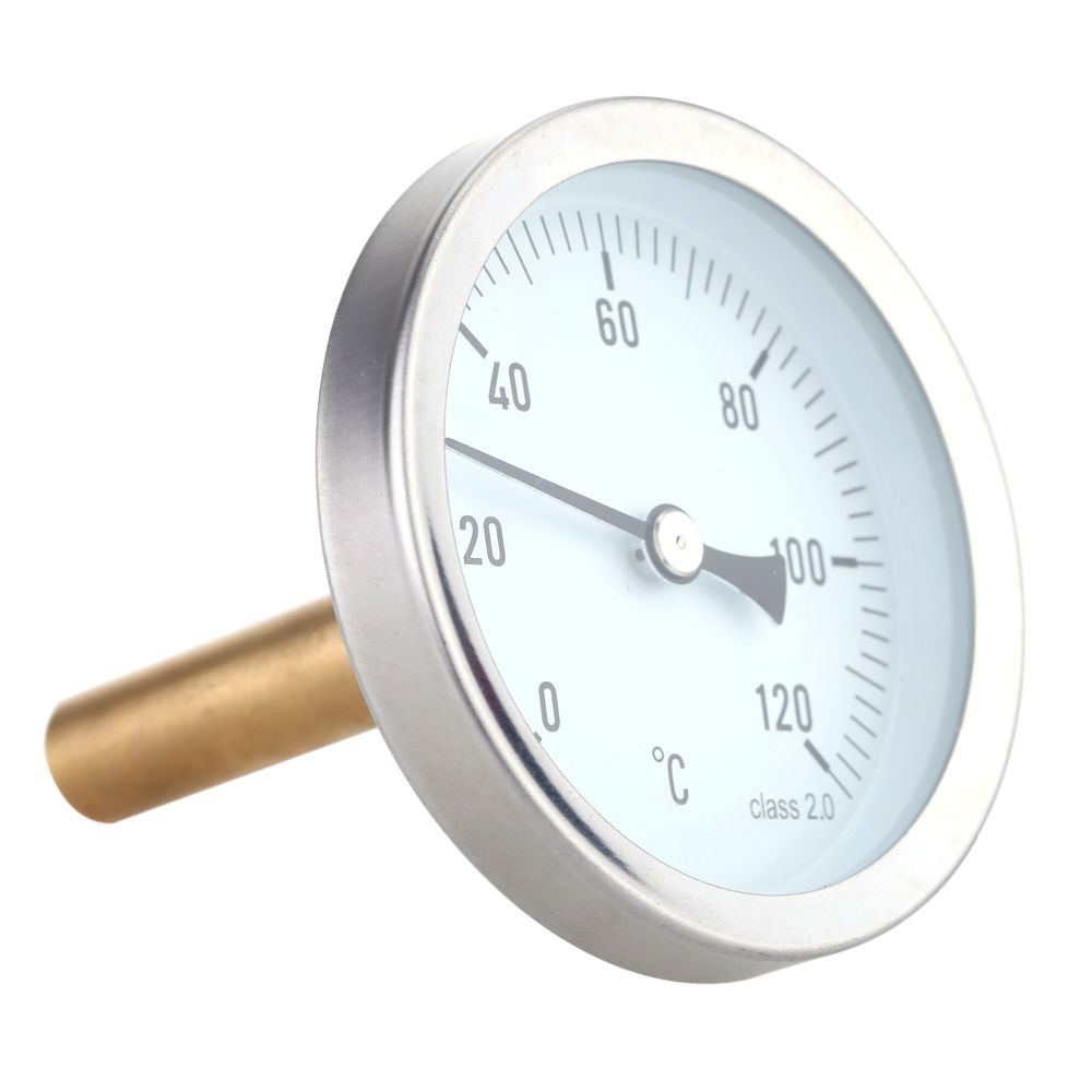 63mm Horizontal Dial Thermometer Aluminum Temperature Gauge