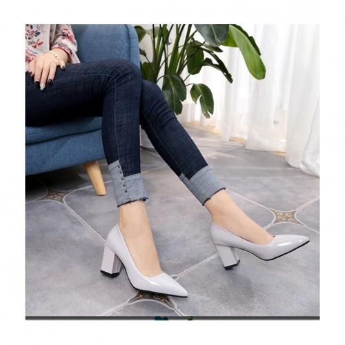 Quality Ladies High Heel Office Court Shoe-off White