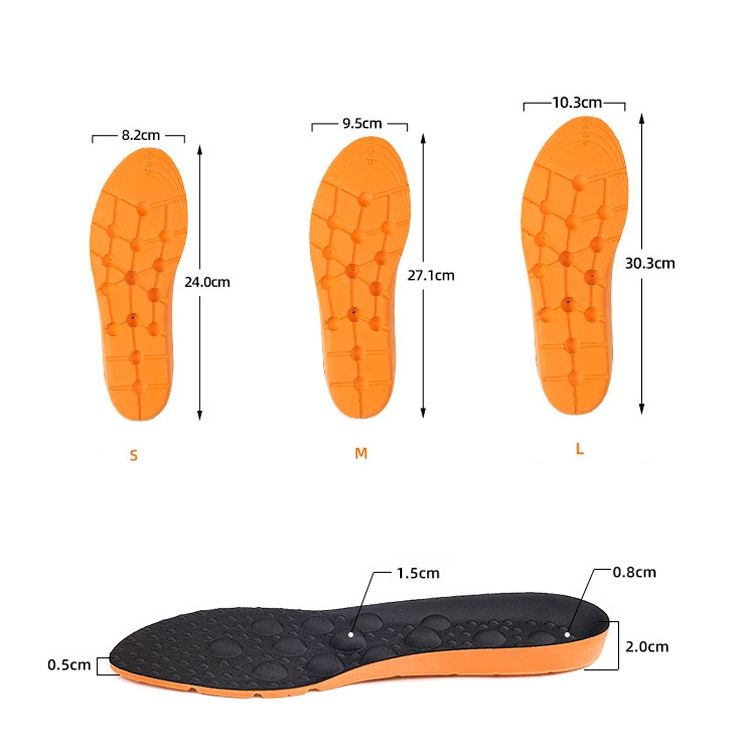 2 Pairs Massage Insoles , Size: L 43-46 Yard