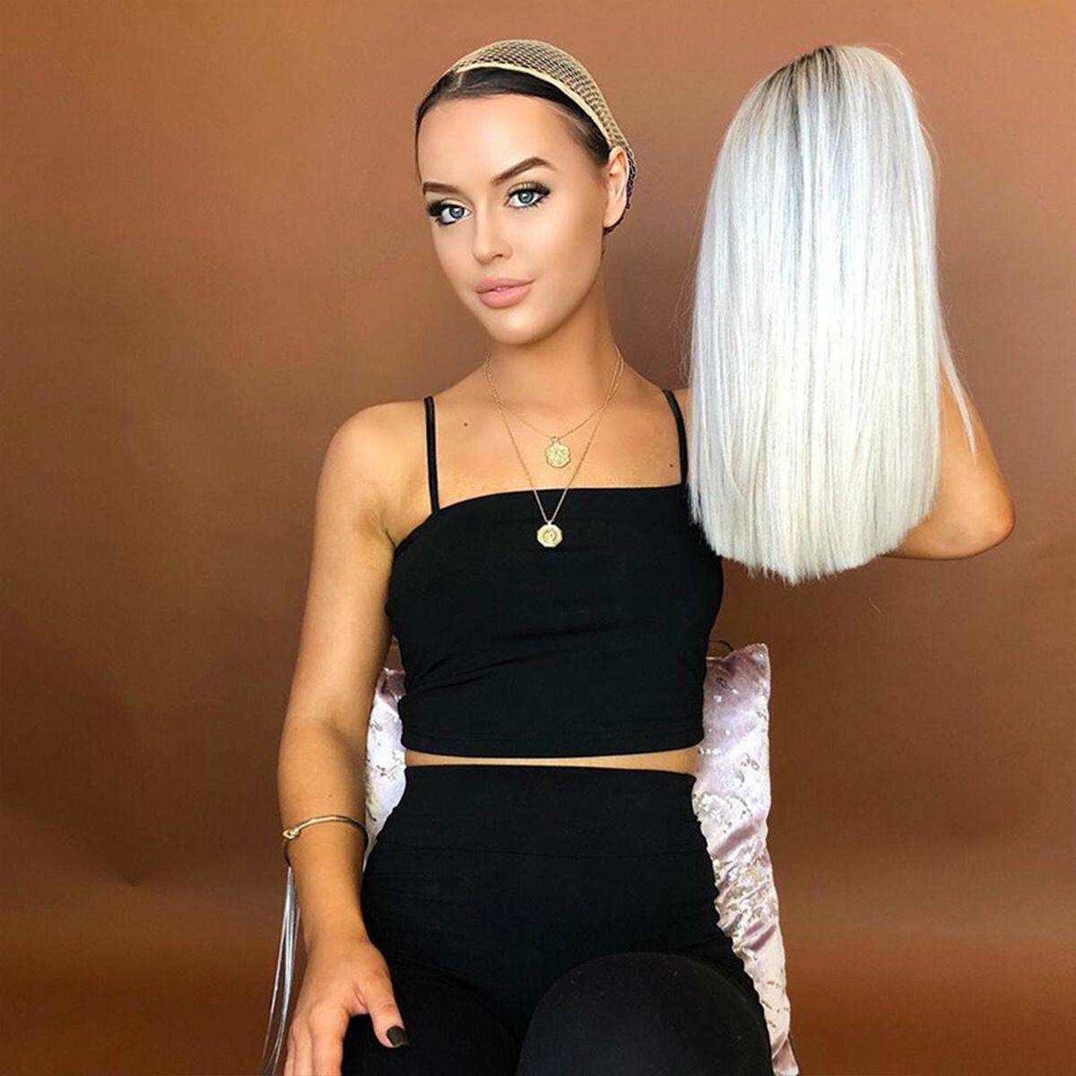 Womens Ladies Natural Medium Short Straight Hair Wigs BOB Style Full Wig 14''