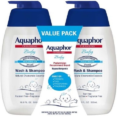 Aquaphour Baby Wash And Shampoo - Mild, Tear-free 2-in-1 Solution - 500ml