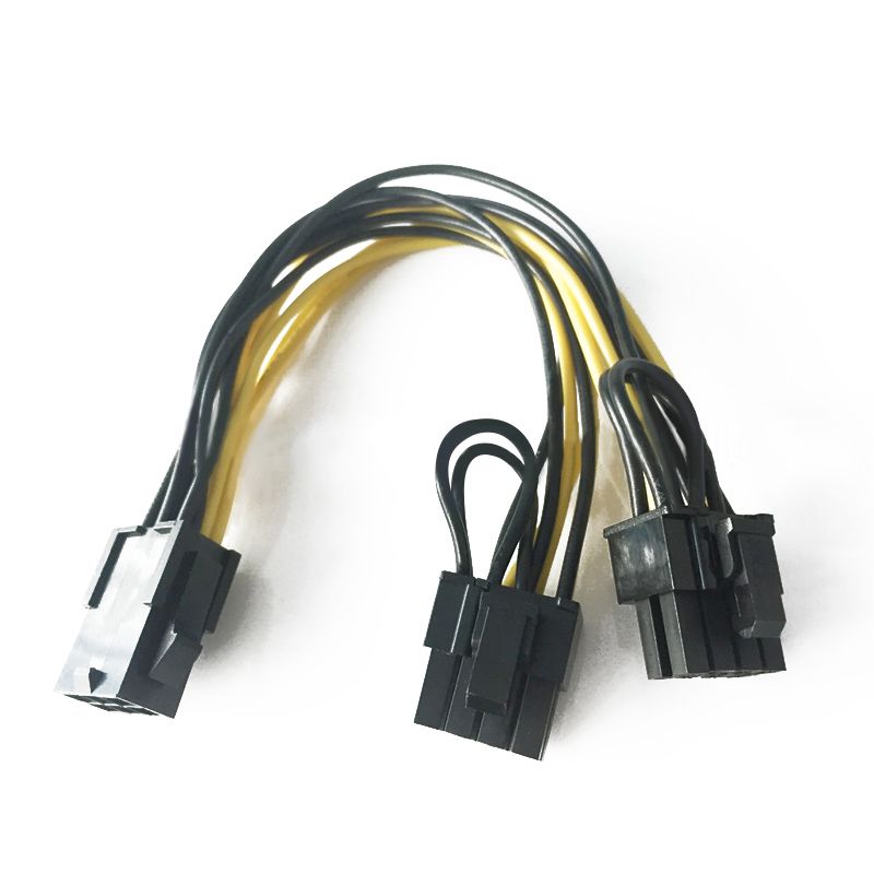 New PCI-E 6-pin To 2x 6+2-pin (6-pin/8-pin) Power Splitter C