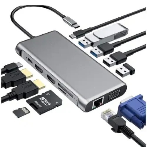 Type-c To Hdtv 12 In 1 Hub Adapter