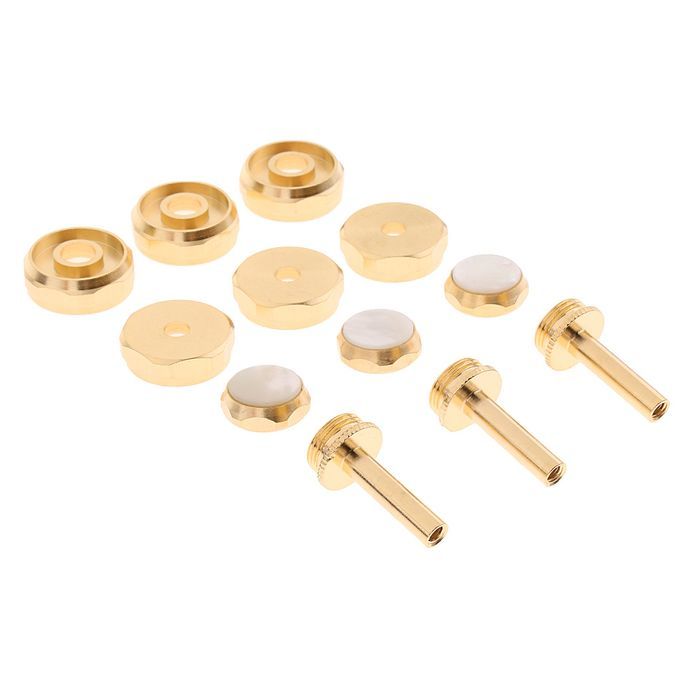 1 Set Metal Goldplated Trumpet Shell Inlaid Button Connecting Rod DIY