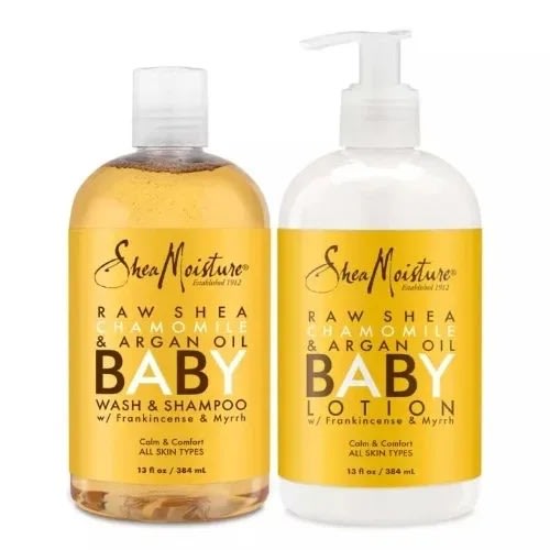 Calm & Comfort Raw Shea Chamomile And Argan Oil Baby Lotion & Wash- 384ml Each