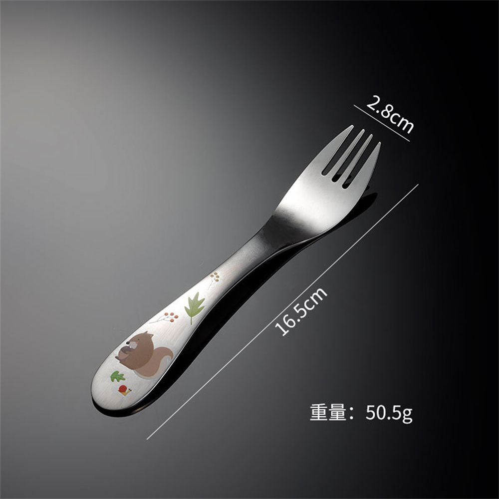 Cartoon Pattern Carving Tableware Spoon Fork  Set Kids