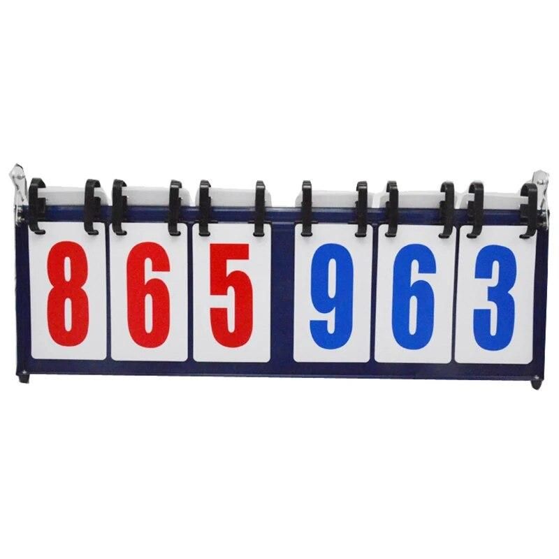Basketball Scoreboard 6-Digit 999-999 Pages 1.5KG Metal Score Recorder Portable Scorer