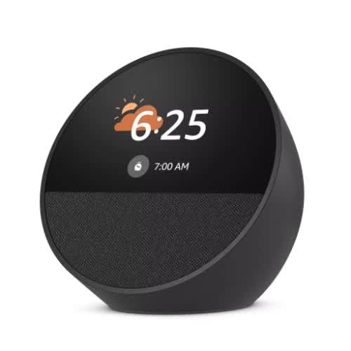 Echo Spot -smart Alarm Clock With Vibrant Sound + Alexa- Black