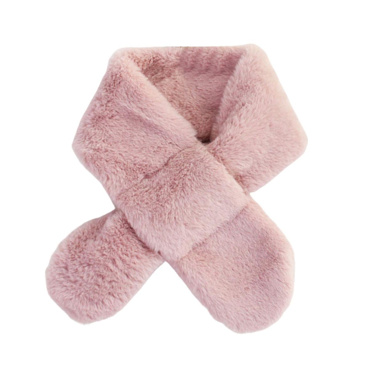 Furry Scarf Wrap Children Winter Thickened Fleece Warm Neck Scarf Pink
