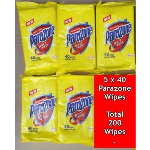 Lemon Toilet Wipes - 40 Per Pack X5