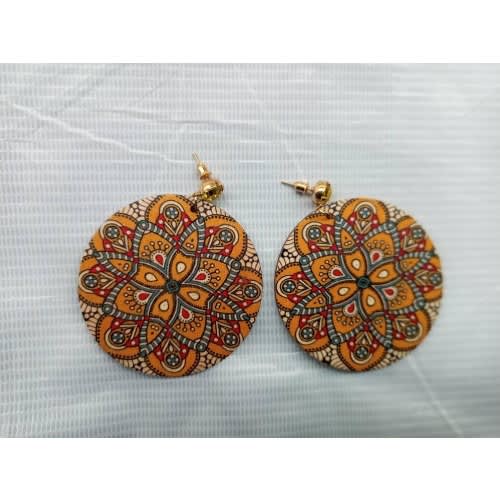 Carved Ladies Wooden Earrings