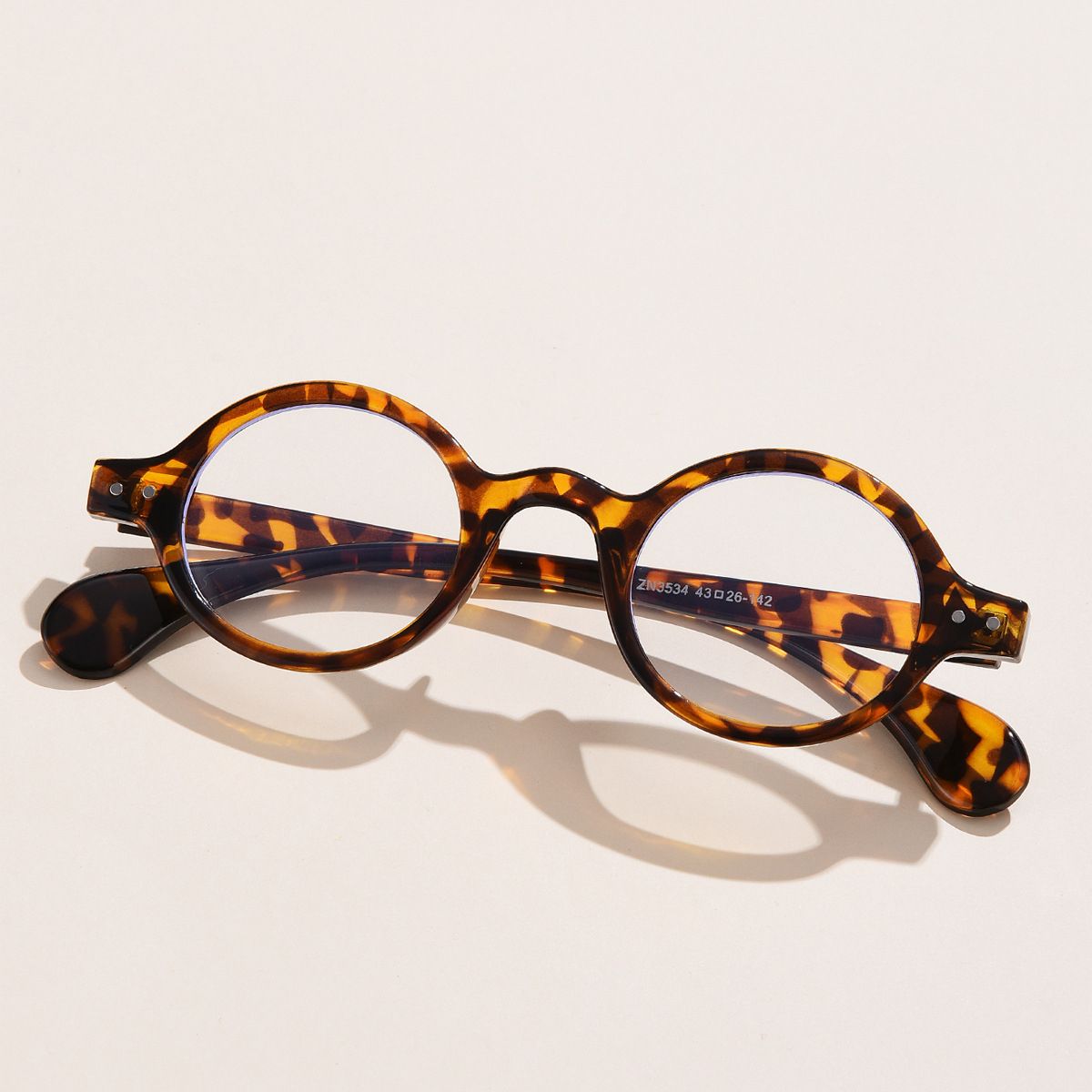 (leopard)Trend Office Anti Blue Rays Glasses Retro Small Round Eyewear Frame