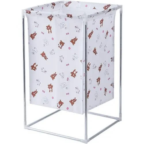 Foldable Laundry Basket With Metal Pole Frame