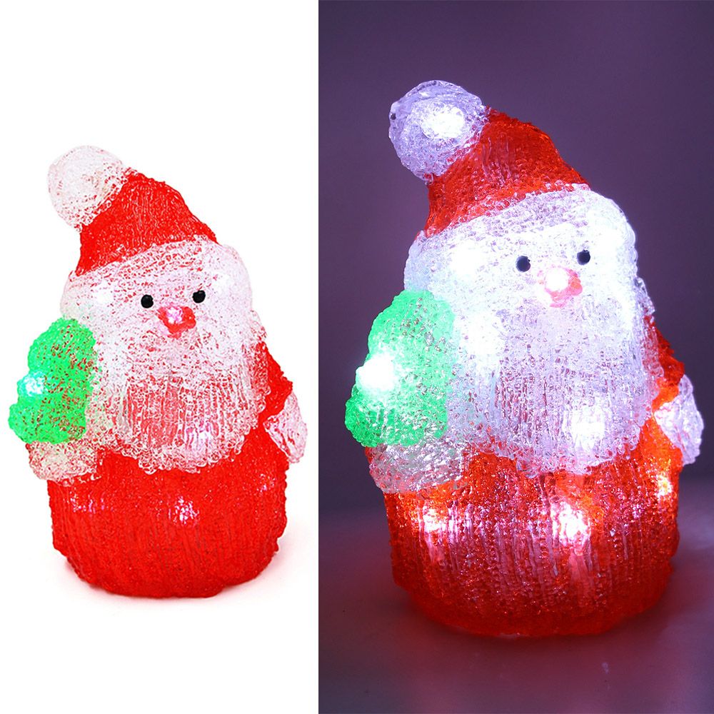 Santa Claus 3D Acrylic 16 LED Lights Cartoon Lamp Christmas