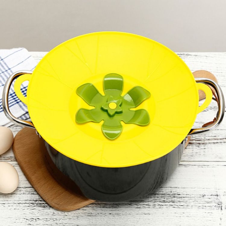 Silicone Flower Ll-proof Pot Lid, Size: 29cm Large Yellow