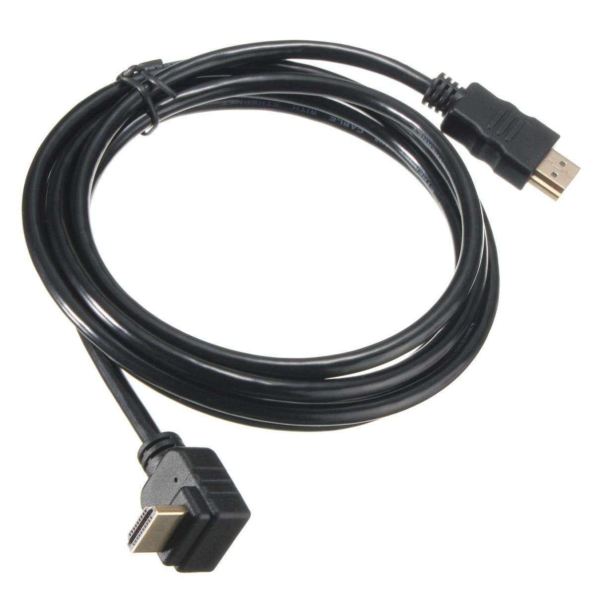 2M HDMI MALE TO HDMI MALE RIGHT ANGLED CABLE GOLD V1.4