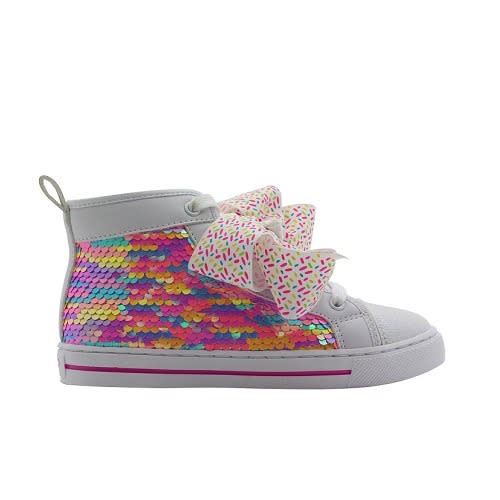 Jojo Siwa Girls Neon Sequin Athletic High Top Sneakers