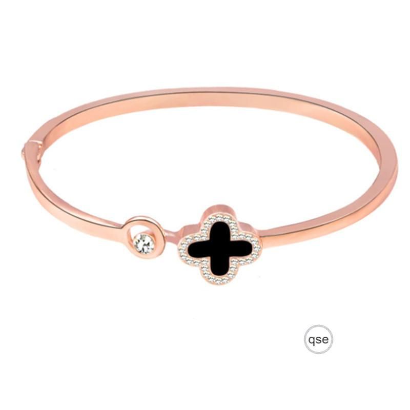 Ladies Elegant Bracelet With Diamonds-Rose Gold-like
