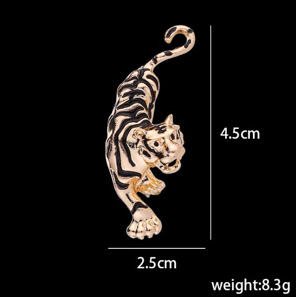 Tiger Steel Brooch Lapel Pin