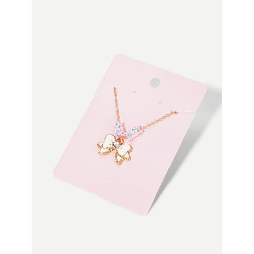 Girls Bow Charm Necklace