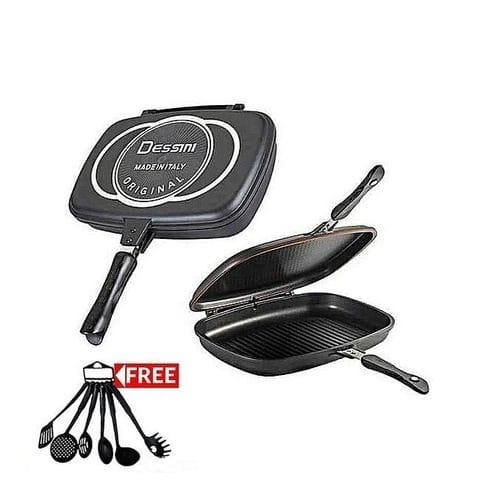 Double Sided Grill - 44cm  + Free Non-stick Cooking Spoon