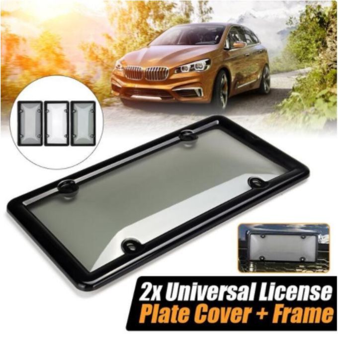Car Vehicle License Number Plate Tag Shield Cover Frame Drak