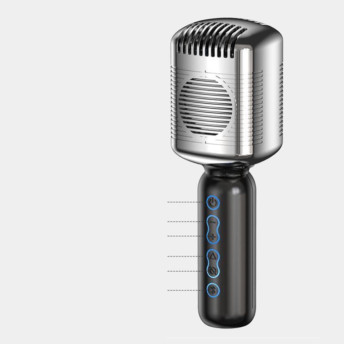 Bluetooth Microphone Karaoke Mic Speaker Singing For Home Party Gold