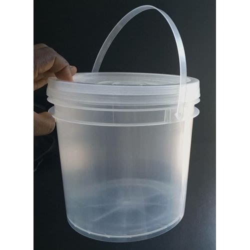 Transparent Plastic Buckets With Tamper Proof Lid - 4L -6 Pieces