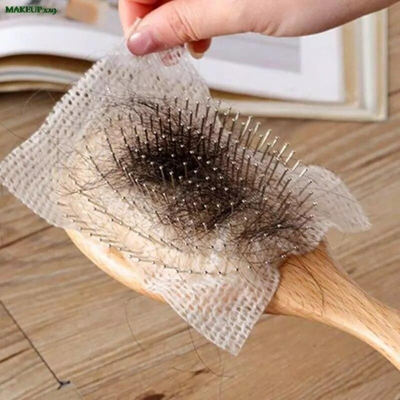 50Pcs Portable Cleaning Net For Hair Brush Comb Airbag Pet Comb Comb Paper Brush Cleaning Sheet Pad Comb Protection Net