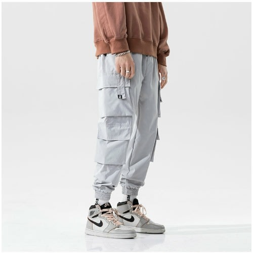 Streetwear Men's Joggers/Cargo Pants With Pockets - Off White