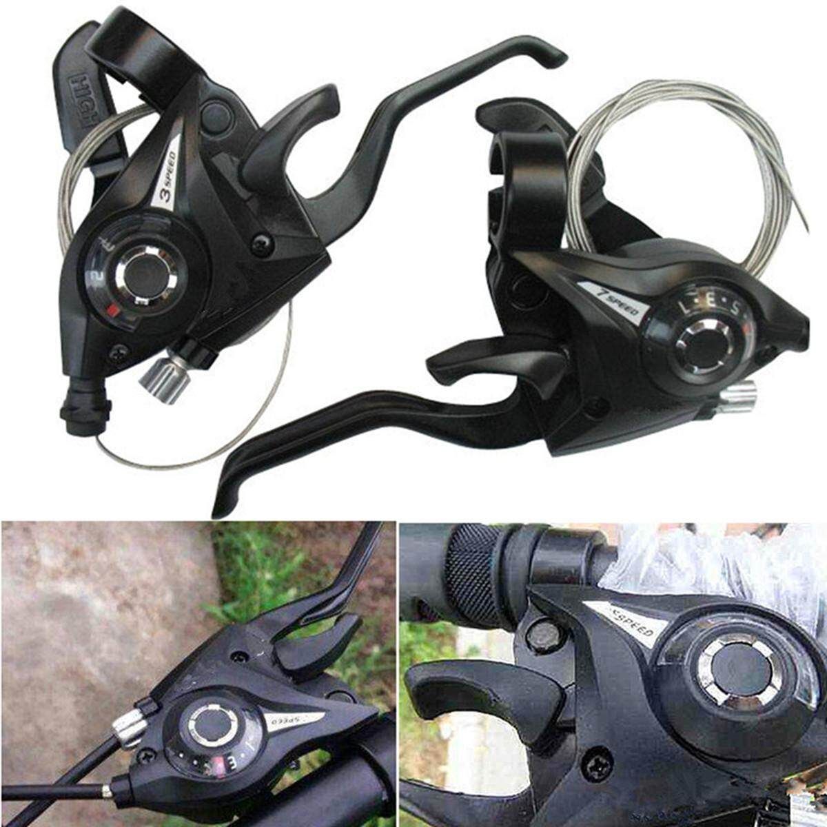1 Pair 3x7 21Speed MTB Bike Bicycle Trigger Gear Shifters With Inner Shift Cable