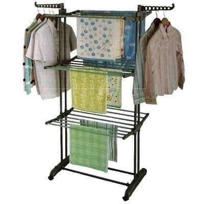 Baby Cloth Hanger - Double Poles Dryer 4 With Wheels