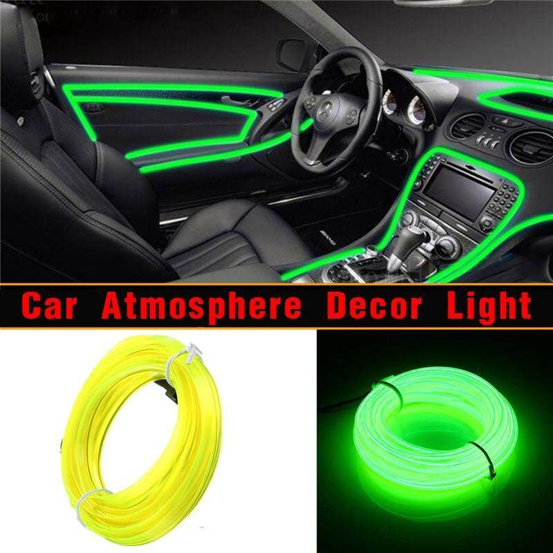 3M Led Flexible EL Wire Neon Glow Light Rope Strip 12V For Christmas Holiday Party Fluorescent Green