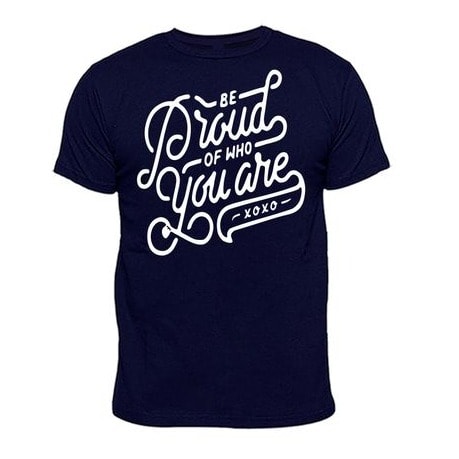 Be Proud Print T-shirt -navyblue