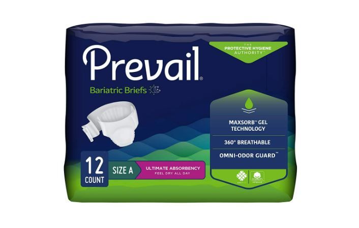 Bariatric Unisex Adult Incontinence Brief, 2X-Large, Disposable, Heavy Absorbency, 12count