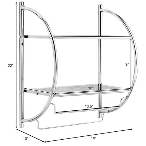 Chrome Bathroom Shelf With Towel Bar