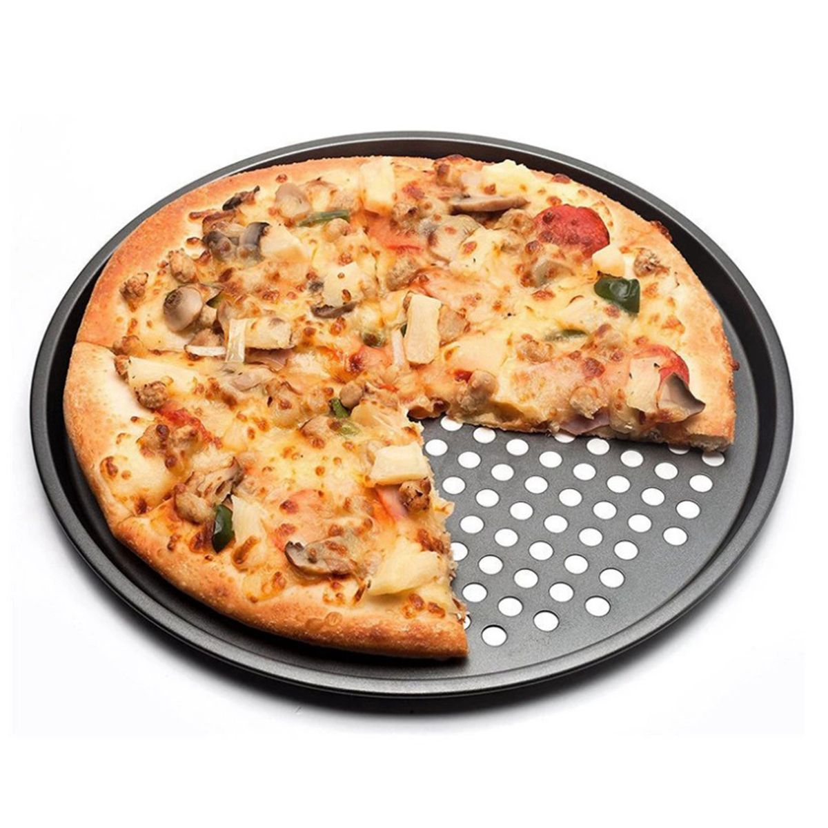Nonstick Pizza Pan Perforated Carbon Steel Pizza Tray FOR 24.5cm