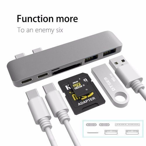 Thunderbolt Usb C Hub Aluminum Thunderbolt 4k 60Hz Type-C Hub Adapter For MacBook Pro 3.0 Type C Power Delivery MicroSD/SD Card Reader