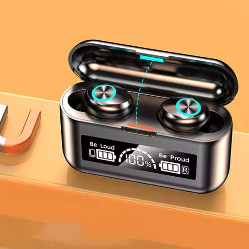 Digital Bluetooth Fingerprint Earphones With Powerbank