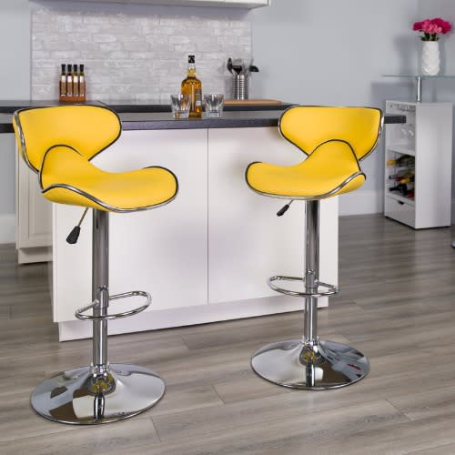 Swivel Bar Stool - Set Of 2 - Yellow