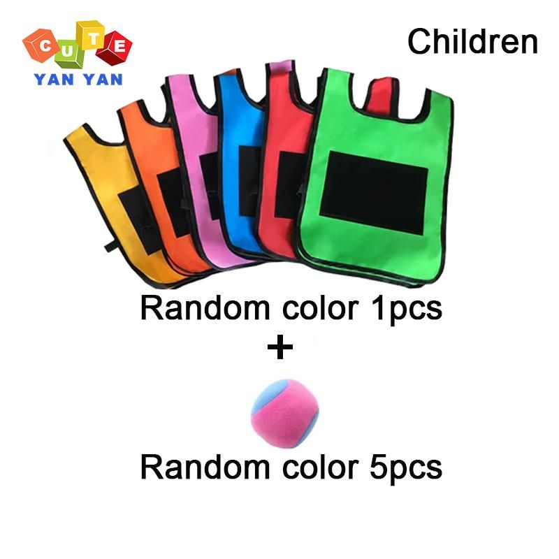 Team Building Sport Outdoor Toys Color Elastic Pull Rope Sensory Training Games Kids Adult with Sticky Ball Jersey Vest Throwing