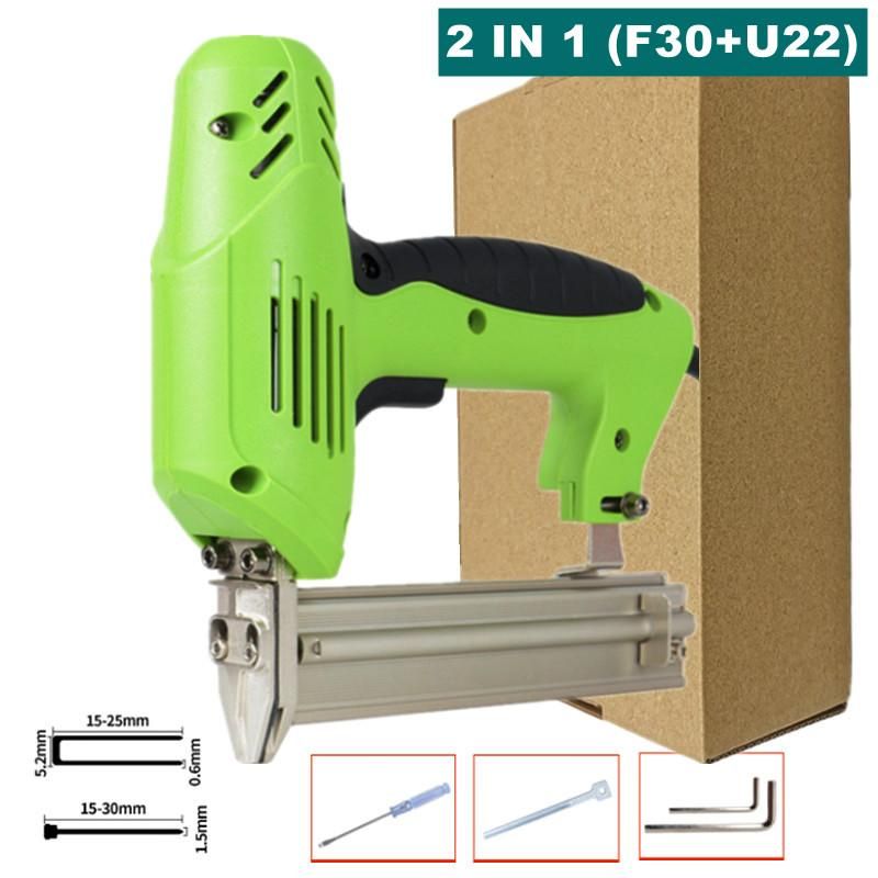 2 In 1 Electric Nail Gun 1800W Electric Nailer Stapler Furniture Staple Gun for Frame Carpentry Woodworking Power Tools F30 422