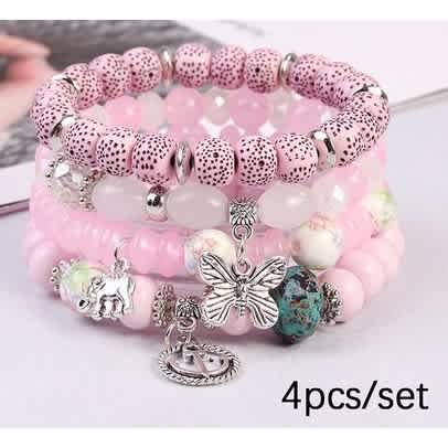 4pcs Fashion Bohemian Hand Made Bracelet Bead - charms Vary