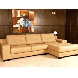 Sherry L-shape Modern Sectional Living Room Sofa - Cream