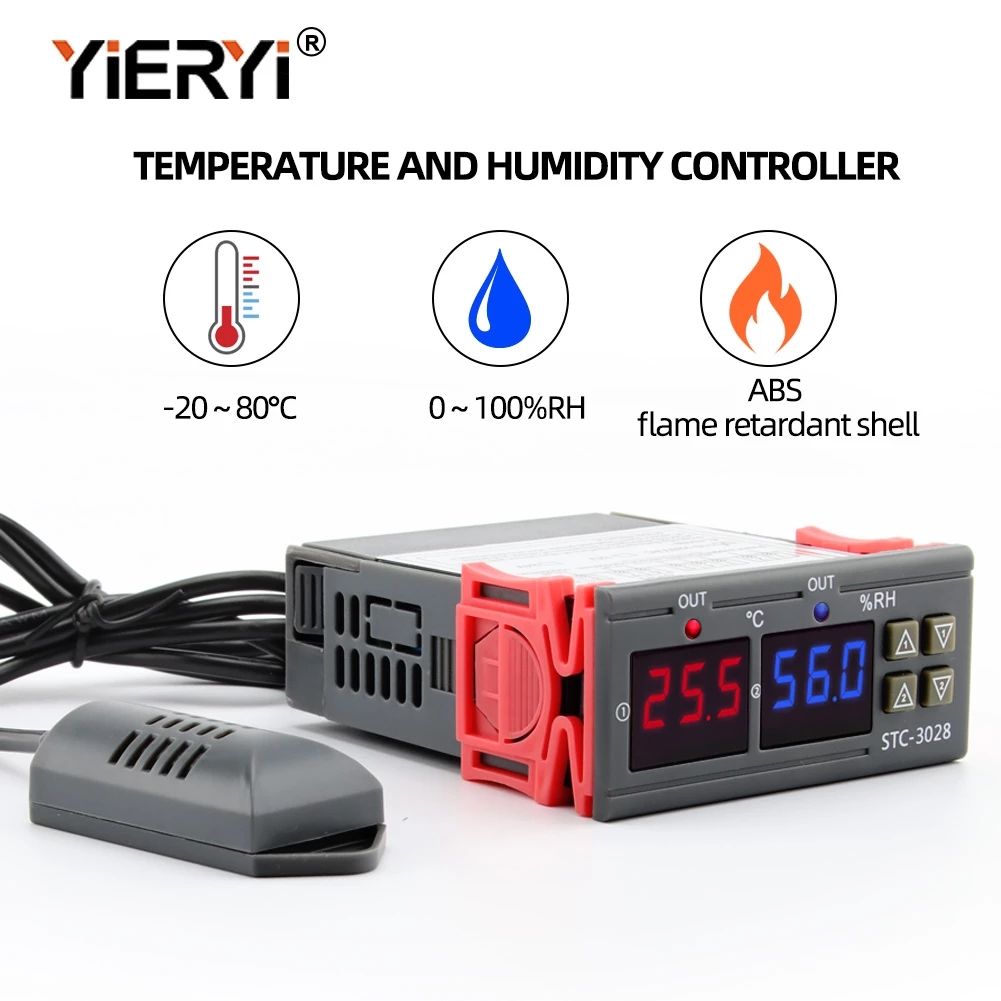 Farm Greenhouse Digital Thermostat Temperature Humidity Control Thermomete Hygrometer Controller AC 110V 220V 10A