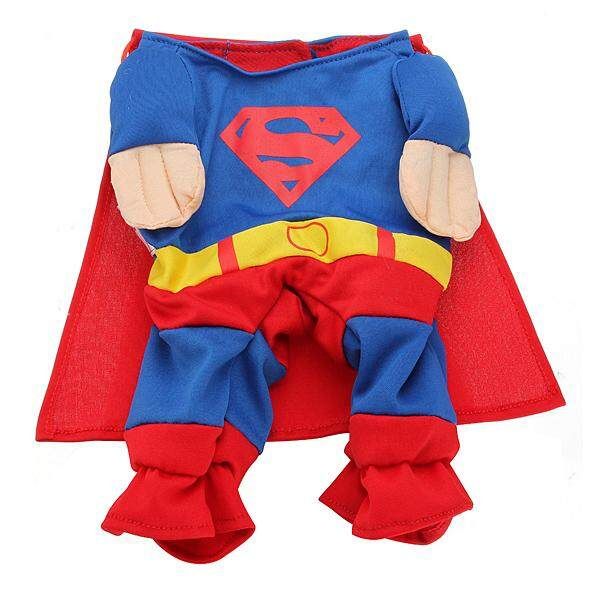 Pet Cat Dog Puppy Warm Clothes Costume Jumpsuit Superman Batman Coat Apparel