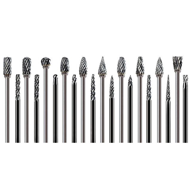 Carbide Burr Set Compatible With Dremel 1/8\" Shank 20PCS