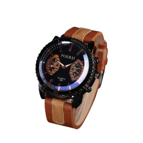 Top Fashion Men's Leather Watch - Brown