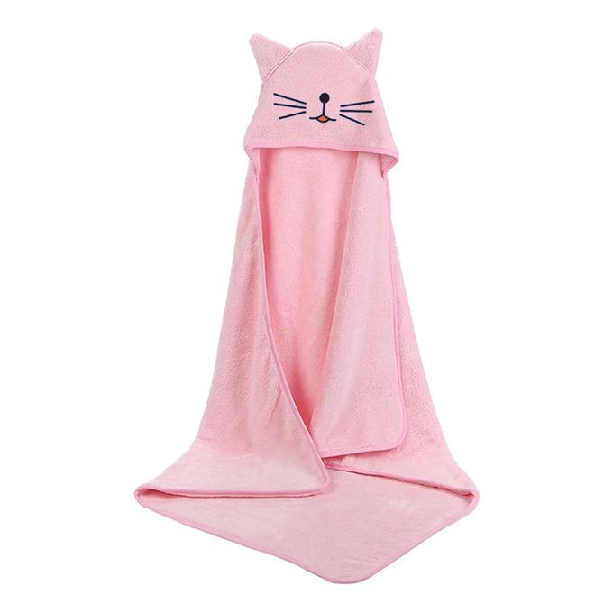 Baby Hooded Towel Shower Animal Shape Bathtub Bath Bathrobe For Pink